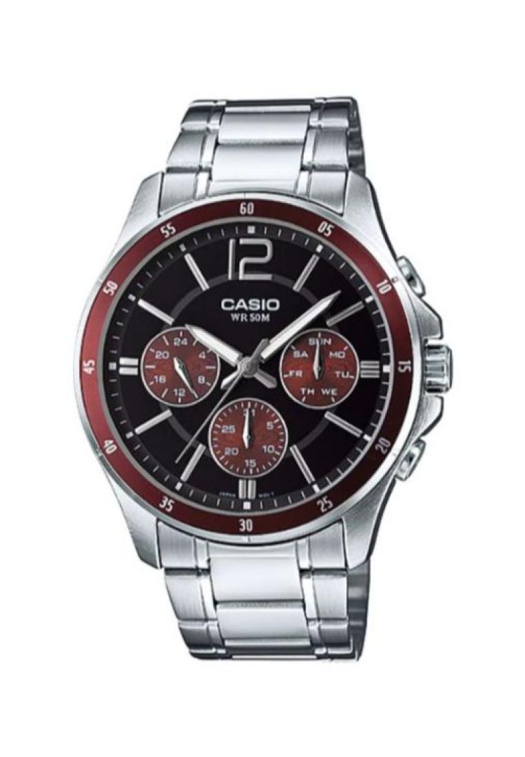 Casio Watches Casio Men's Analog MTP-1374D-5AV Stainless Steel Band Casual Watch