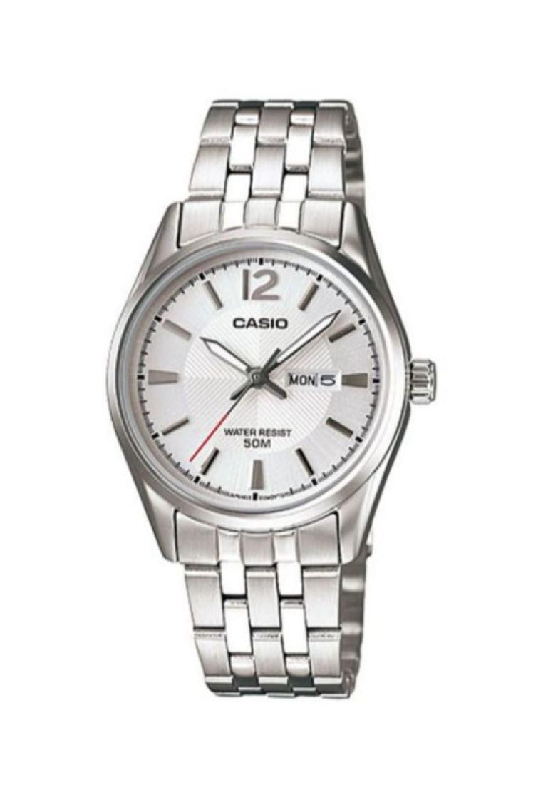 Casio Watches Casio Women's Analog Watch LTP-1335D-7A Silver Stainless Steel Band Watch for ladies