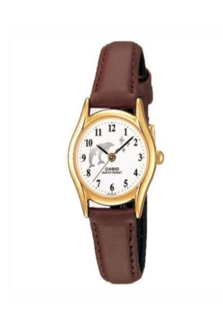 Casio Watches Casio Women's Analog LTP-1094Q-7B9R Brown Genuine Leather Watch