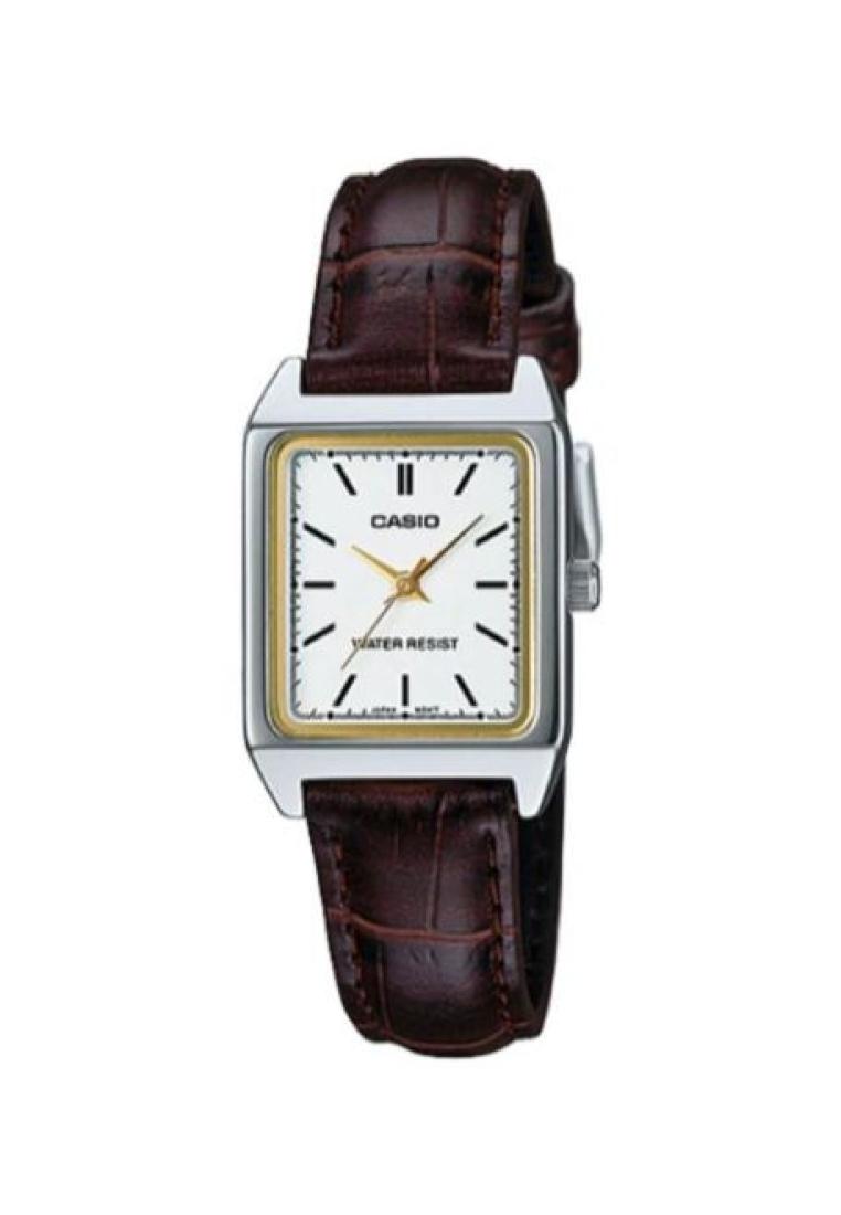 Casio Watches Casio Women's Analog Watch LTP-V007L-7E2 Brown Leather Band Casual Watch