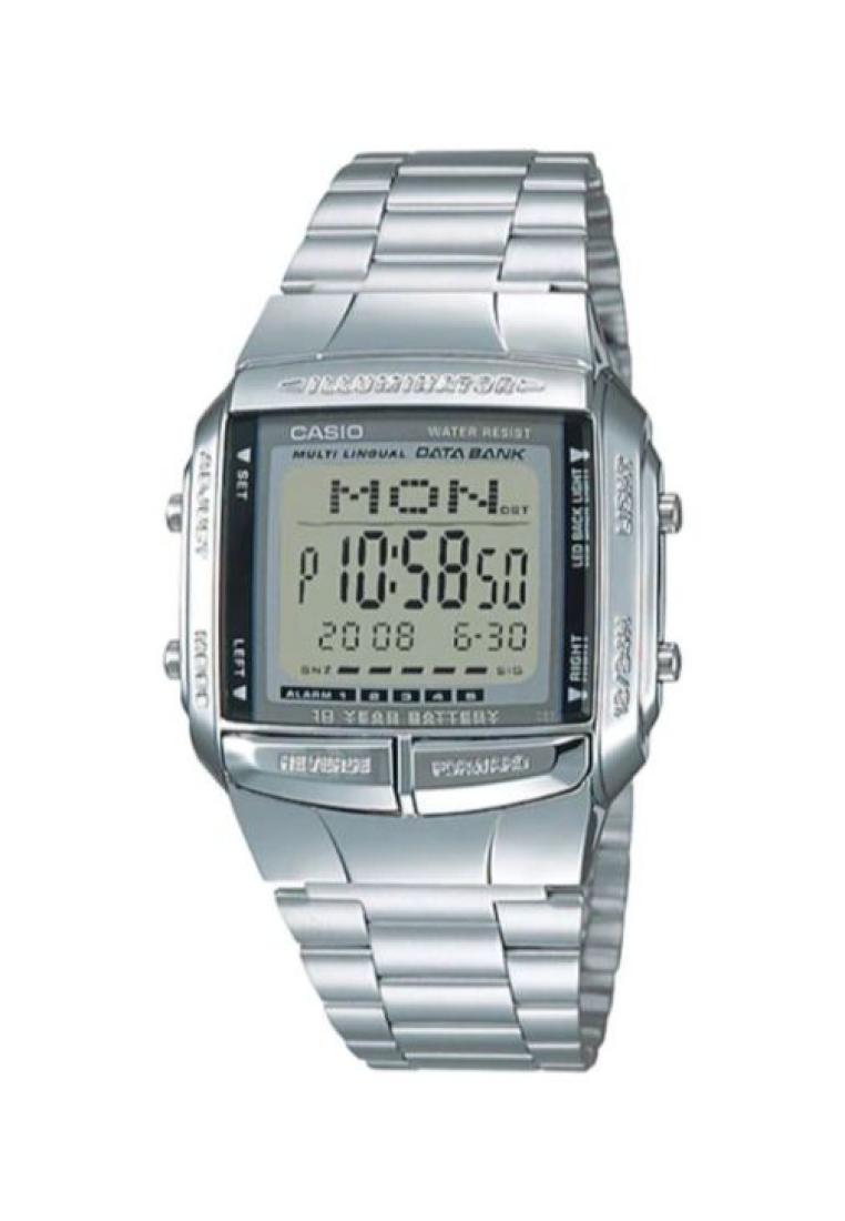 Casio Watches Casio Men's Digital Watch DB-360-1A Data Bank Silver Stainless Steel Band Watch for Men