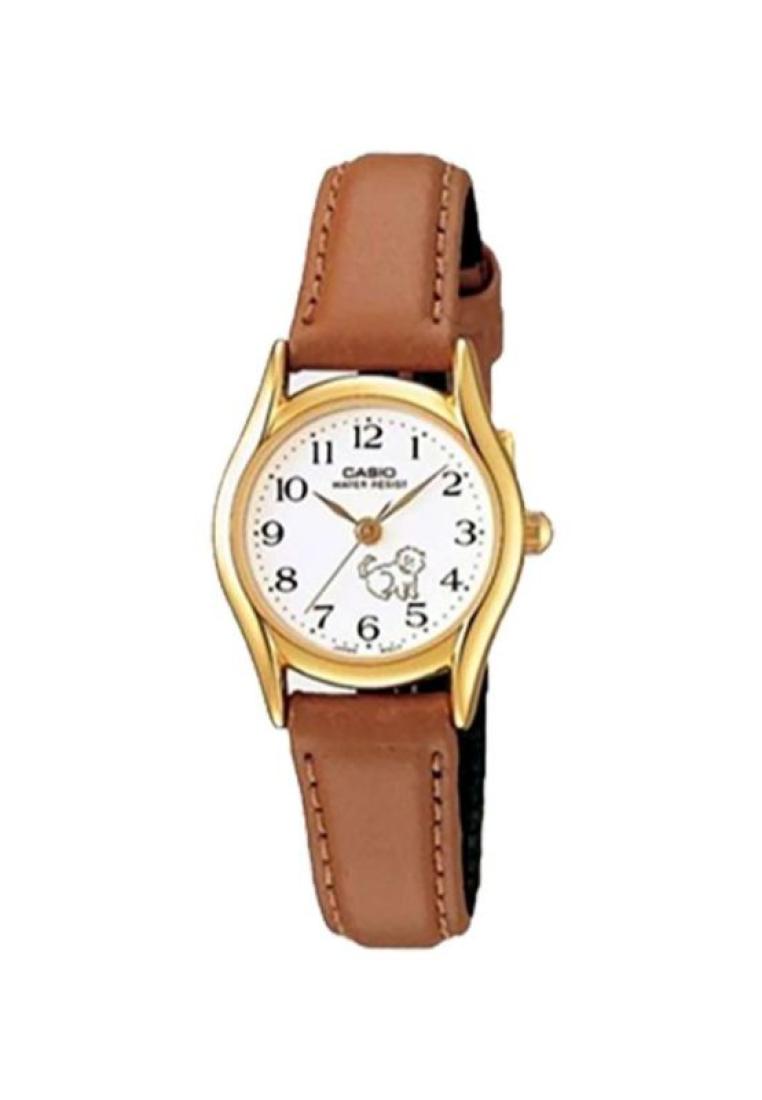 Casio Watches Casio Women's Analog LTP-1094Q-7B7R Gold tone Brown Leather Watch