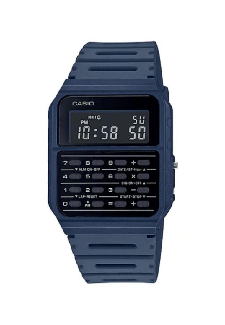 Casio Watches Casio Men's Data bank CA-53WF-2B Blue Resin Band Calculator Watch