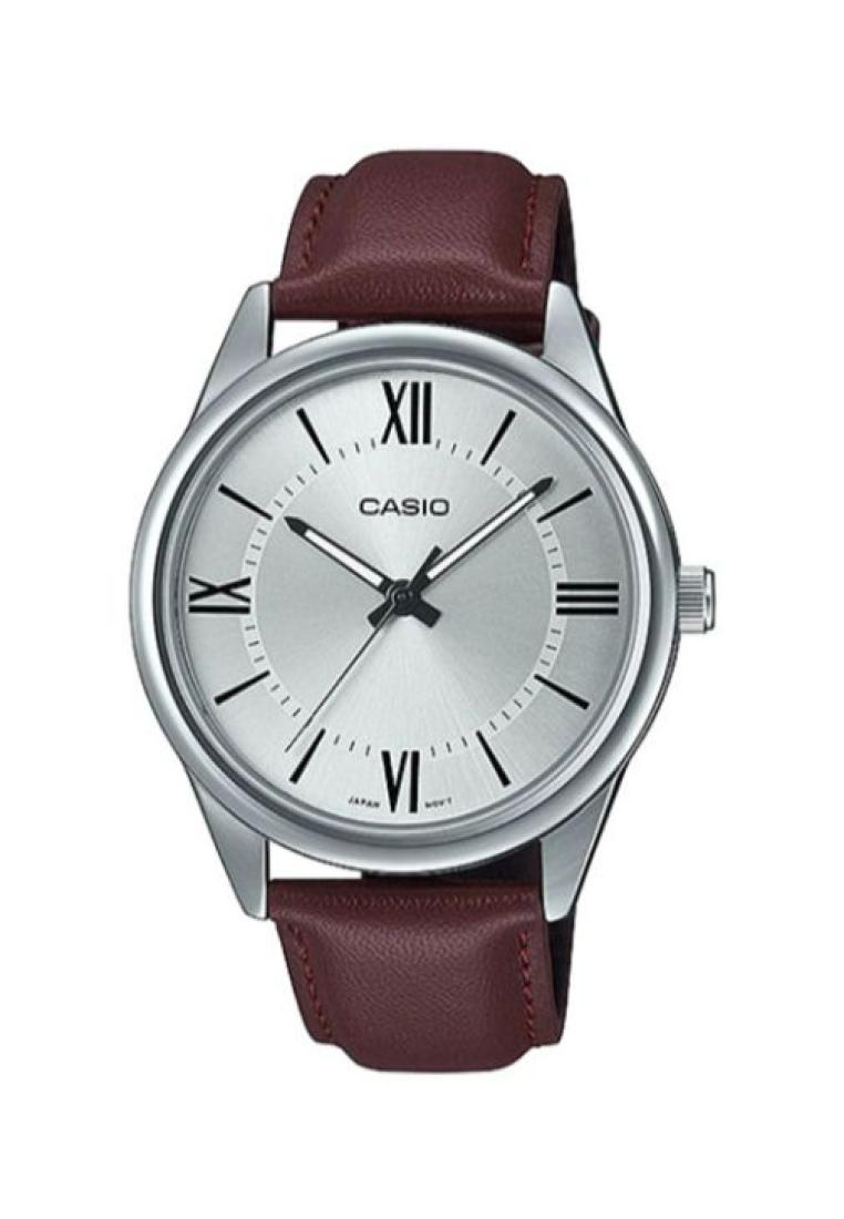 Casio Watches Casio Men's Analog MTP-V005L-7B5 Brown Leather Watch