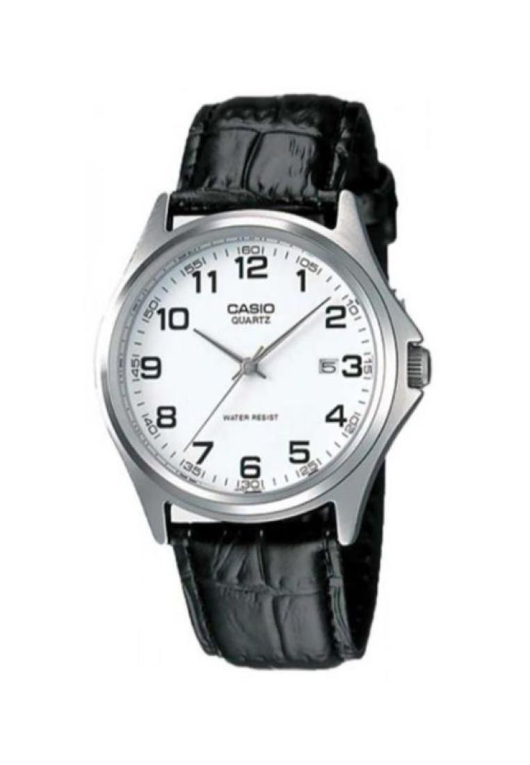 Casio Watches Casio Men's Analog MTP-1183E-7B Black Leather Band Casual Watch