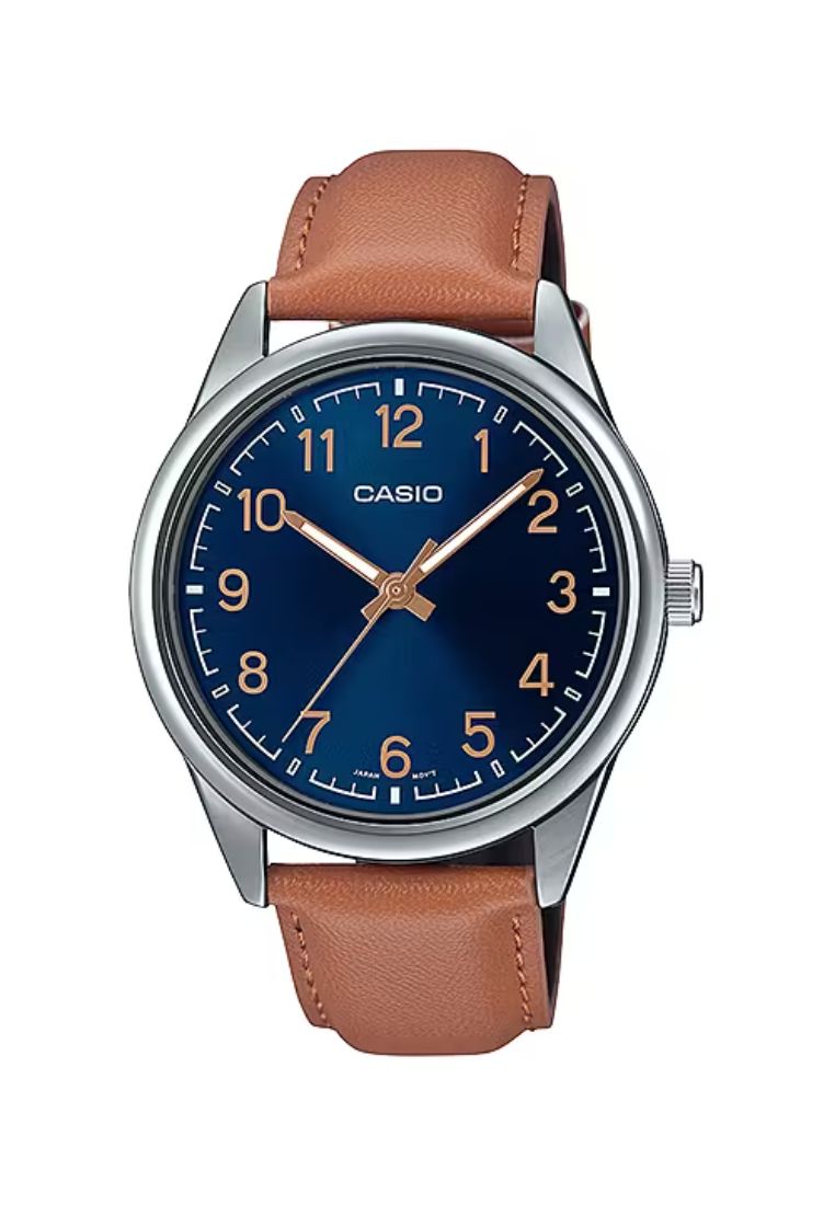 Casio Watches Casio Men's Analog MTP-V005L-2B4 Brown Leather Watch
