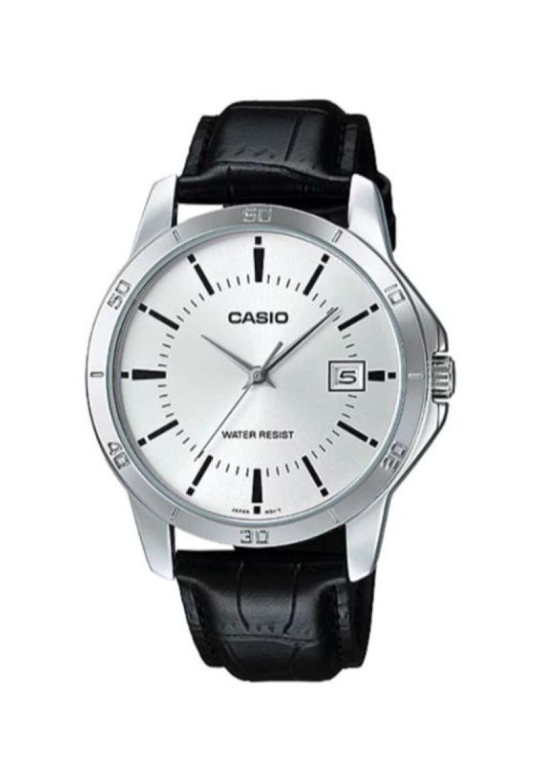 Casio Watches Casio Men's Analog MTP-V004L-7A Black Leather Band Casual Watch