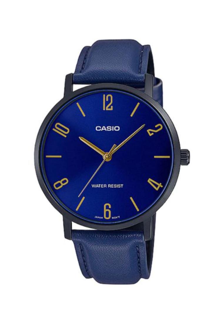 Casio Watches Casio Men's Analog Watch MTP-VT01BL-2B Blue Leather Watch for Men