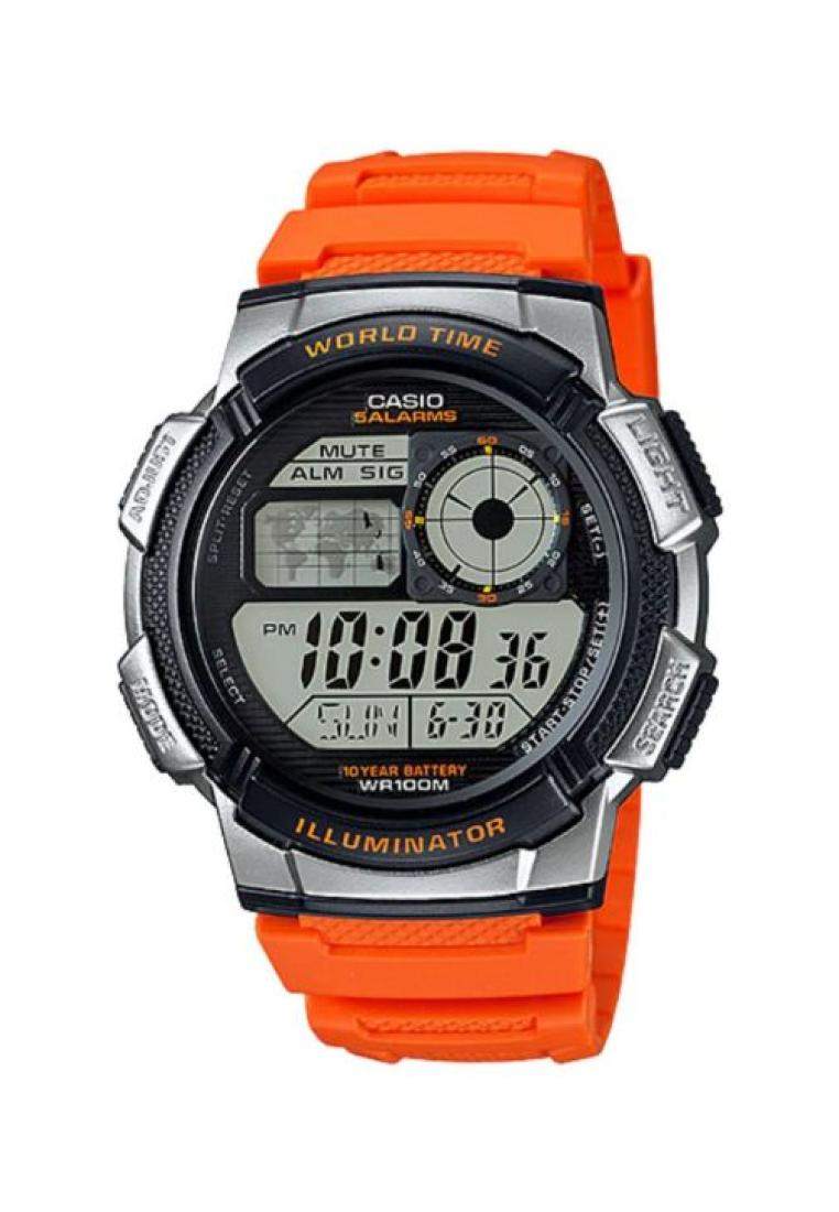 Casio Watches Casio Men's Digital AE-1000W-4BV Orange Resin Band Sport Watch