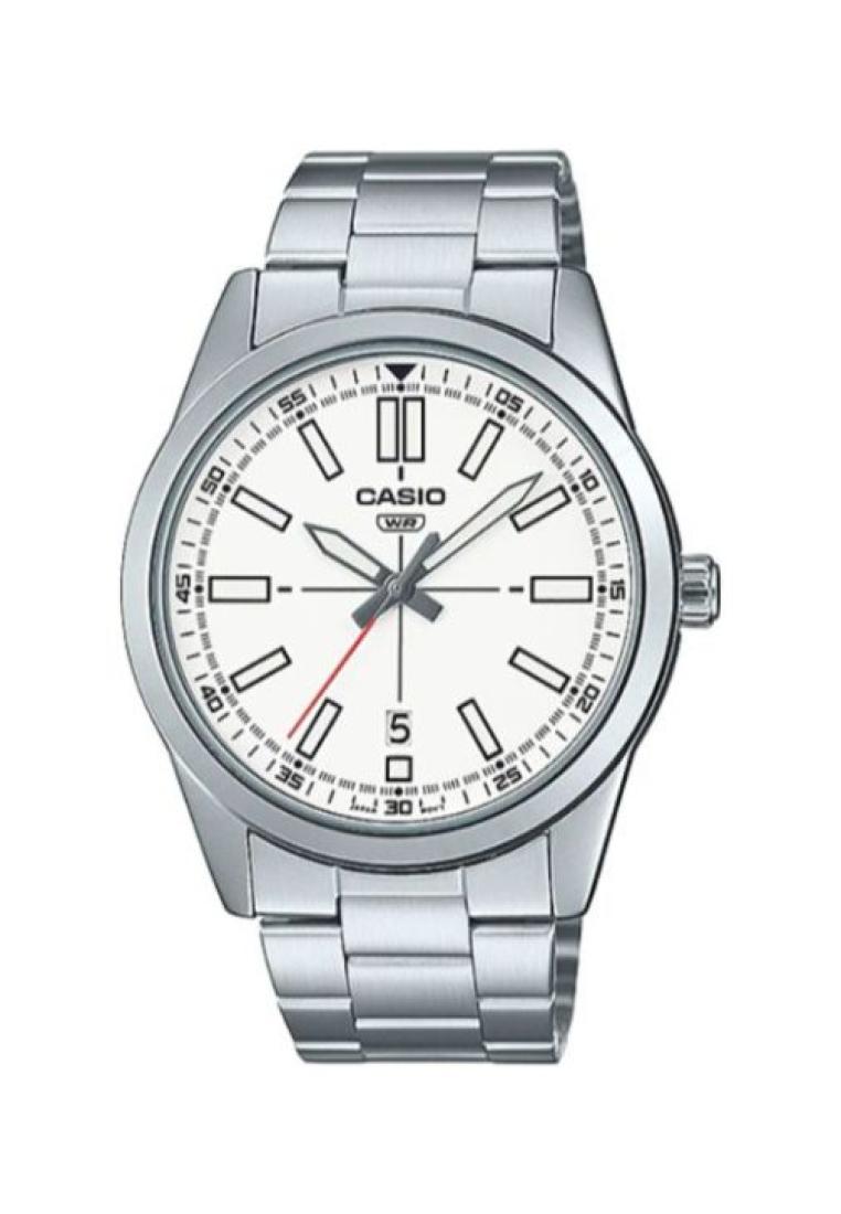 Casio Watches Casio Men's Analog Watch MTP-VD02D-7E Silver Stainless Steel Watch