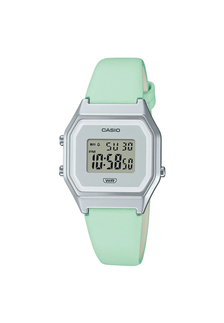 Casio Watches Casio Vintage Digital Watch LA680WEL-3 Green Genuine Leather Band Ladies Watch