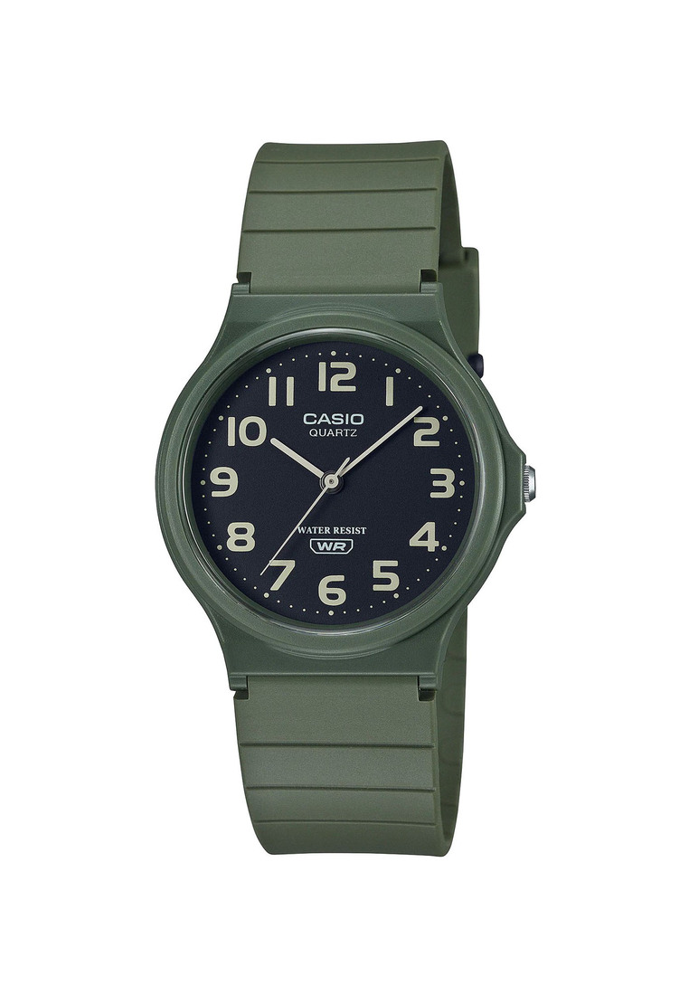 Casio Watches Casio Men's Analog Watch MQ-24UC-2B Army Green Resin Band Watch for mens