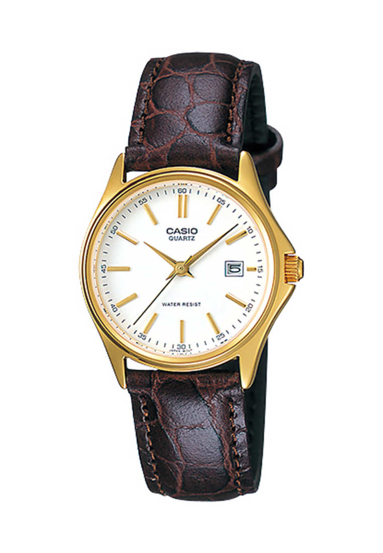 Casio Watches Casio Women's Analog Watch LTP-1183Q-7A Brown Genuine Leather Band Ladies Watch