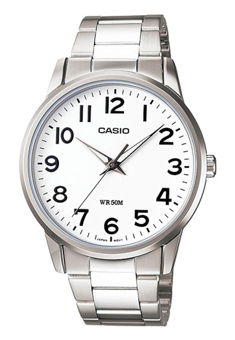 Casio Watches Casio Men's Analog Watch MTP-1303D-7B Silver Stainless Steel Band Watch for mens