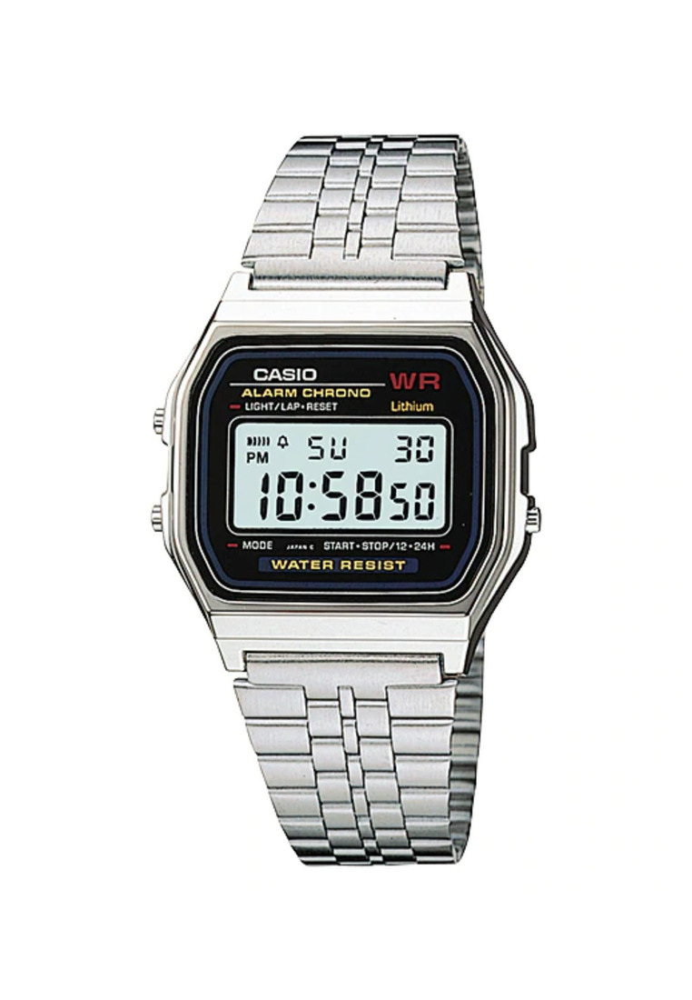 Casio Watches Casio Digital Watch A159WA-N1 Silver Stainless Steel Band Unisex Watch