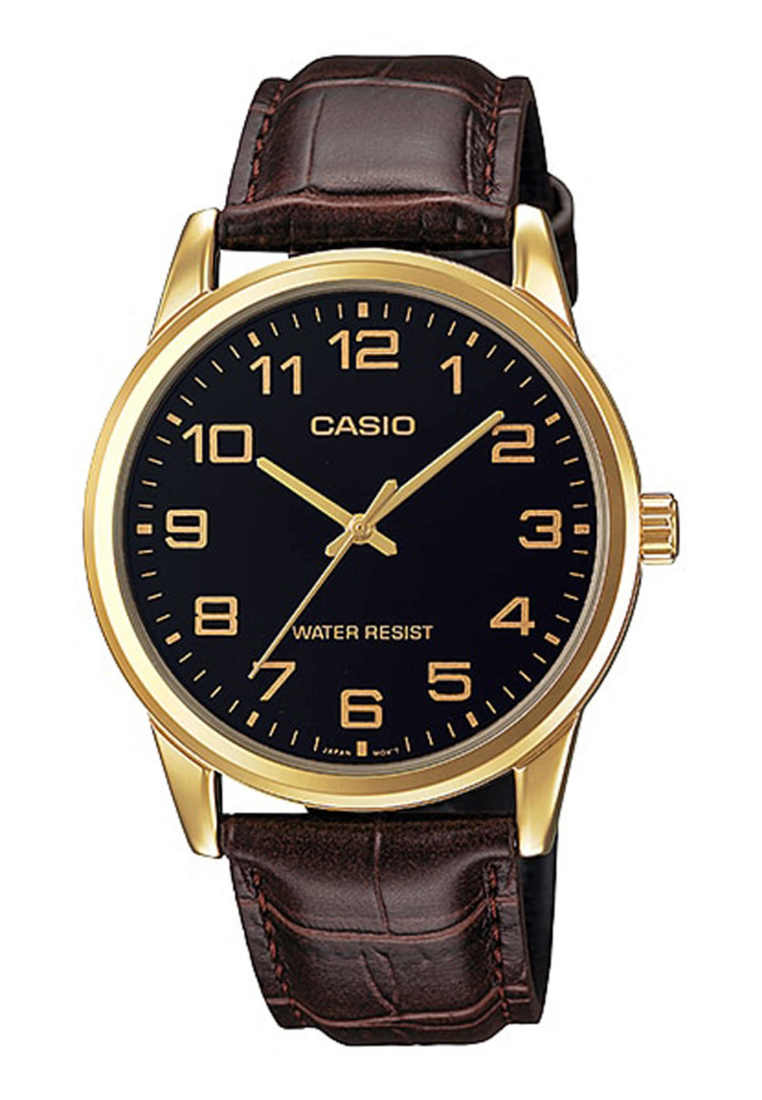 Casio Watches Casio Men's Analog Watch MTP-V001GL-1B Black Leather Band Watch for mens