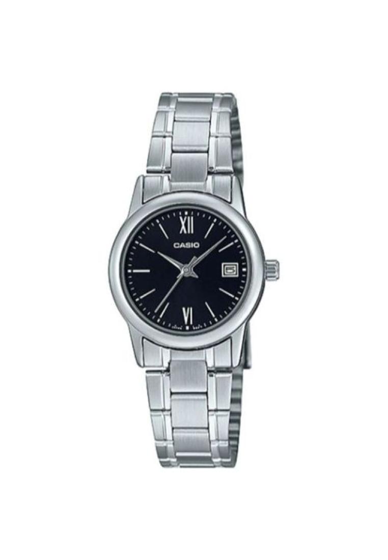 Casio Watches Casio Women's Analog LTP-V002D-1B3 Silver Stainless Steel Watch