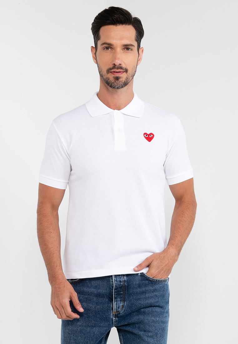 CDG Play Small Red Heart Short Sleeve Polo Shirt (tr)