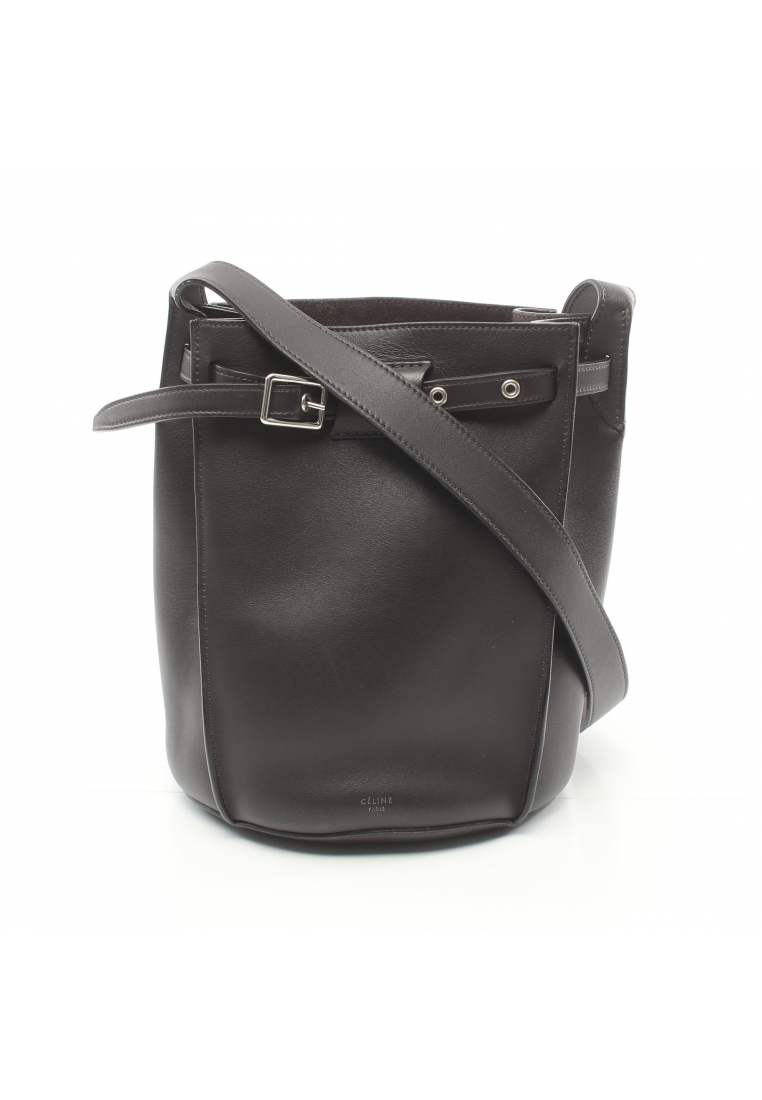 二奢 Pre-loved Celine big bag bucket Shoulder bag leather Dark brown