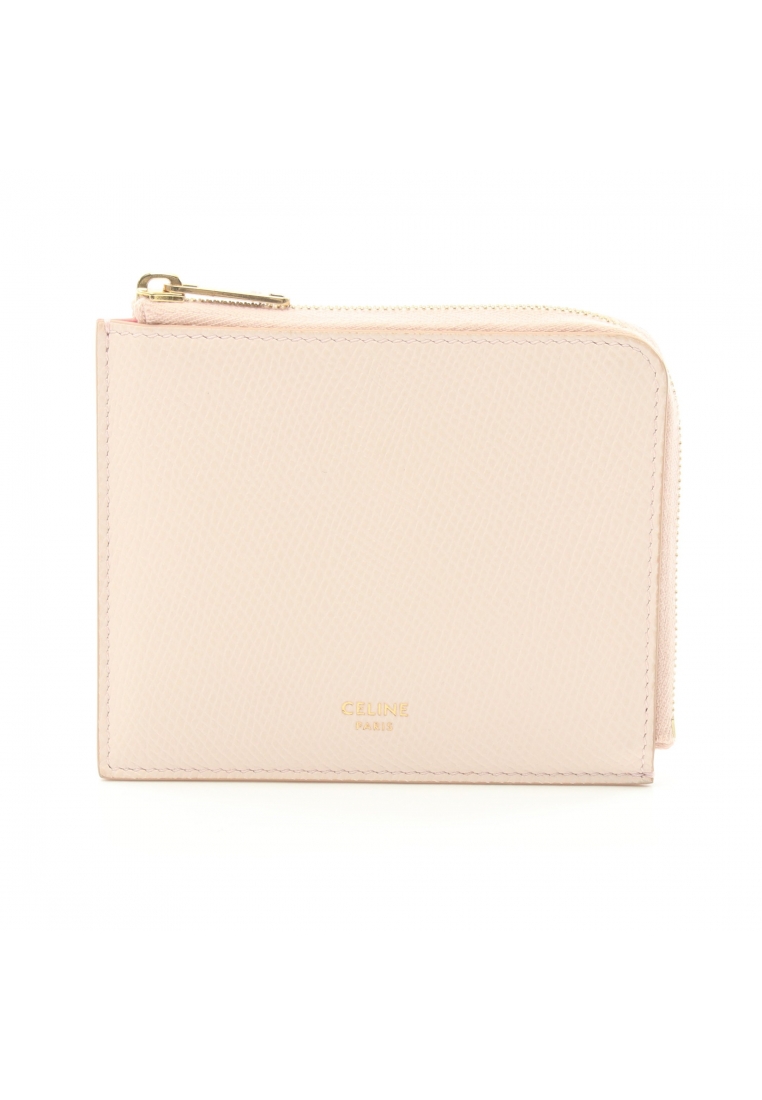 二奢 Pre-loved Celine Zipped Purse with card holder coin purse coin purse leather Light pink
