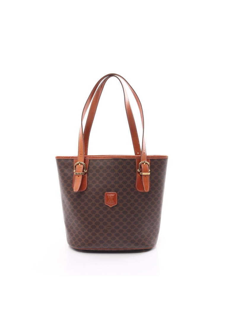 CELINE 二奢 Pre-loved Celine Macadam Handbag PVC leather Dark brown Brown