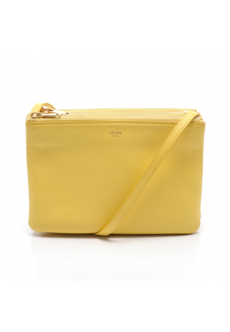 二奢 Pre-loved Celine trio Small Shoulder bag leather yellow