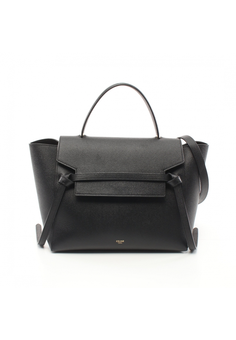 CELINE 二奢 Pre-loved Celine BELT BAG MINI belt bag mini Handbag leather black 2WAY