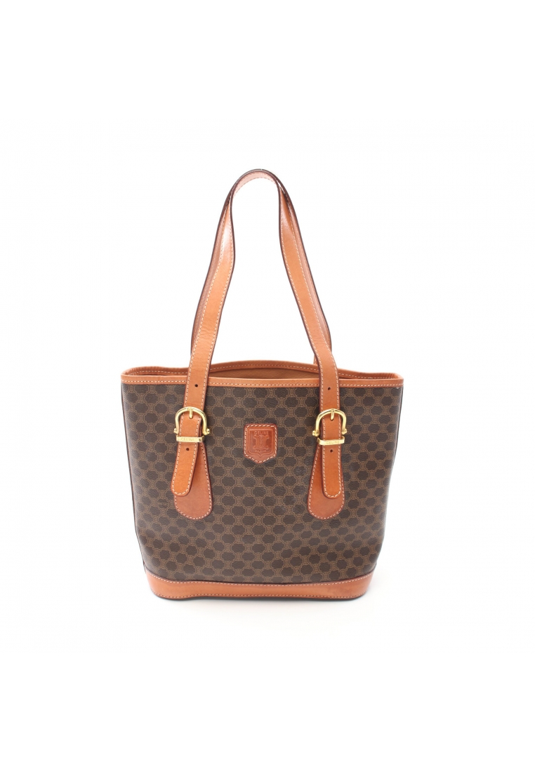 CELINE 二奢 Pre-loved Celine Macadam Shoulder bag PVC leather Brown light brown