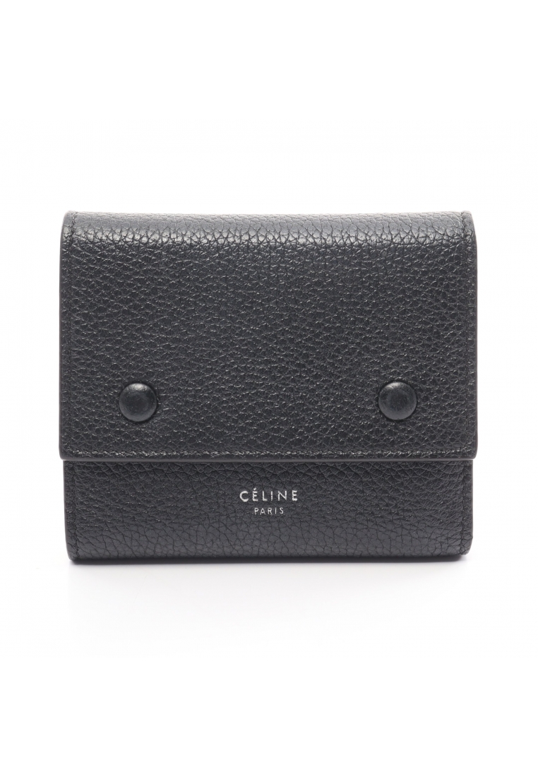 二奢 Pre-loved Celine Small Folded multifunction trifold wallet leather black