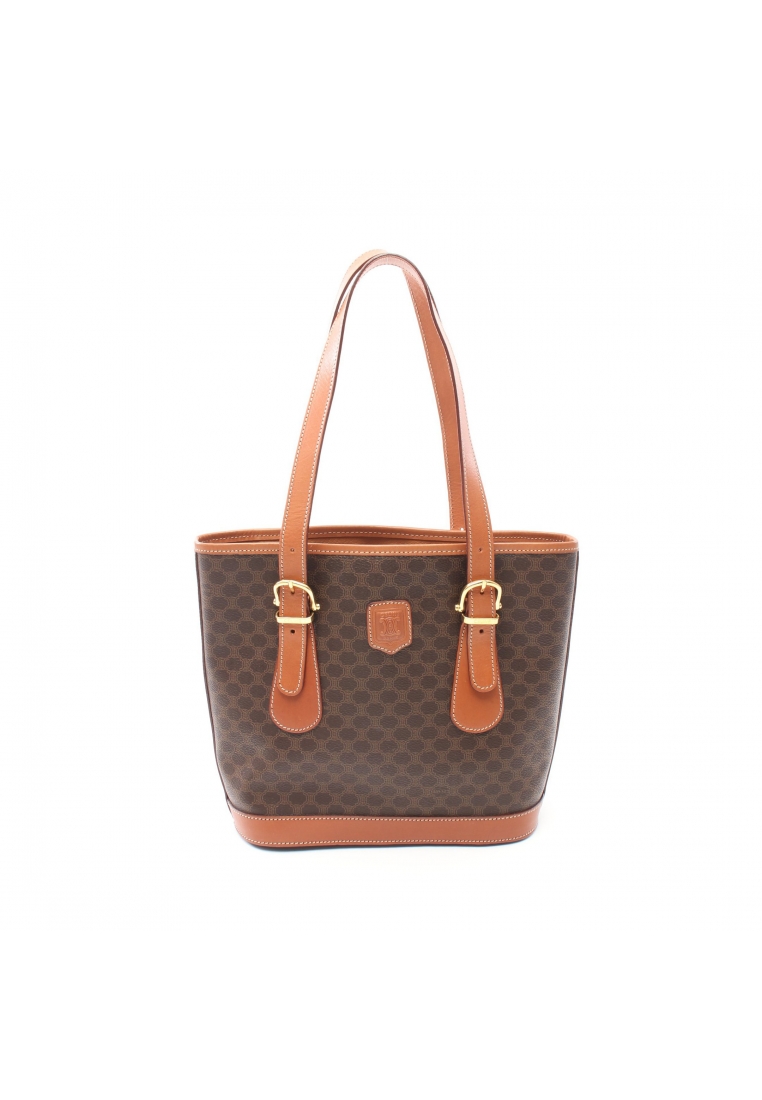 CELINE 二奢 Pre-loved Celine Macadam Shoulder bag PVC leather Brown light brown