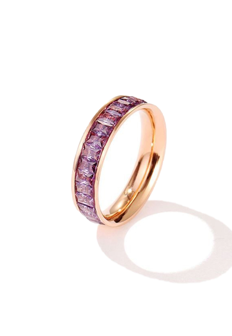 CELOVIS - Georgia鋯石玫瑰金戒指（紫色）
