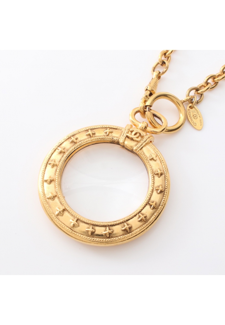 二奢 Pre-loved CHANEL necklace GP glass gold clear vintage