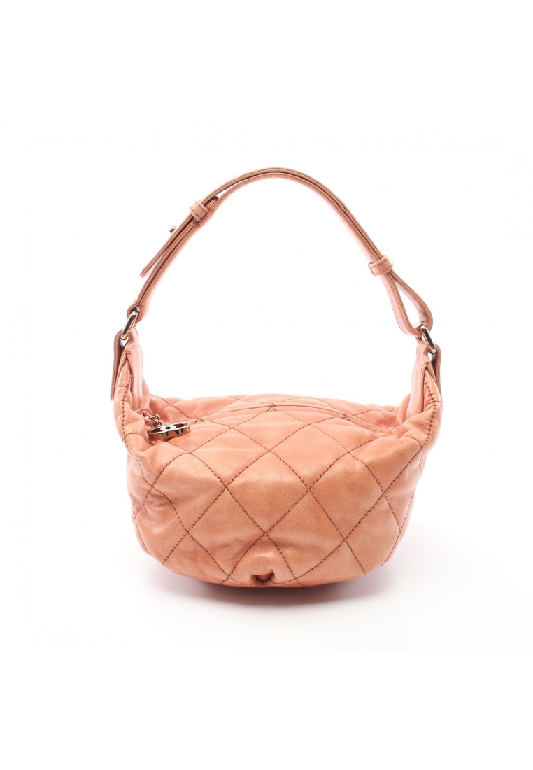 CHANEL 二奢 Pre-loved Chanel on the road one shoulder bag leather Orange brown pink gold hardware