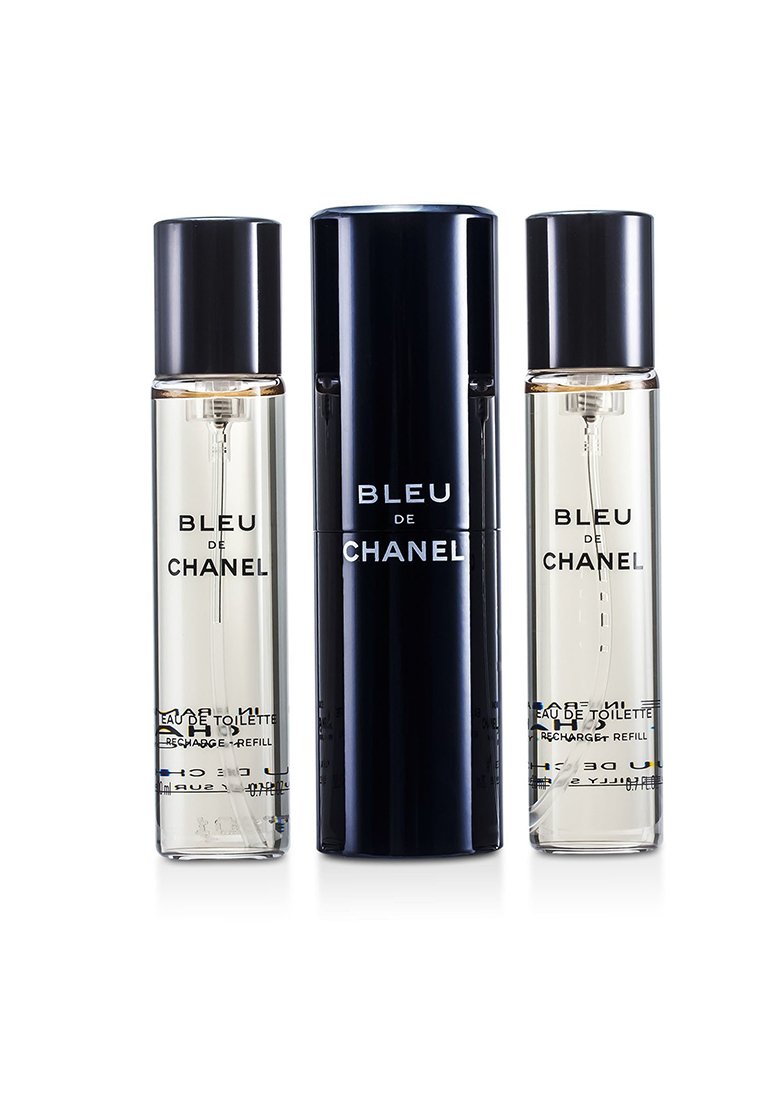 CHANEL - 香奈兒藍色淡香水Bleu De Chanel Eau De Toilette Travel Spray & Two Refills (旅行裝及2個補充裝) 3x20ml/0.7oz