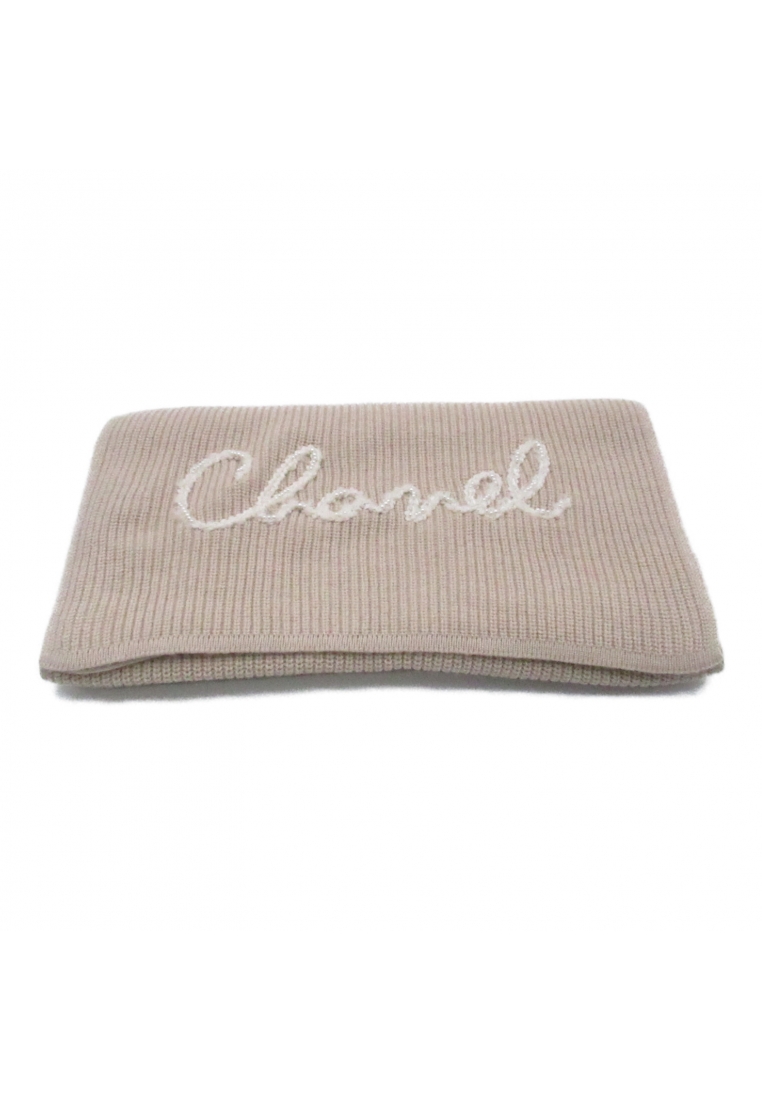 二奢 Pre-loved Chanel knit Scarf Scarf cashmere beige