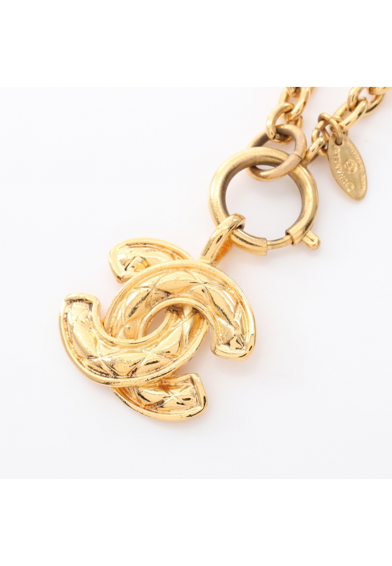 CHANEL 二奢 Pre-loved Chanel coco mark matelasse necklace GP gold vintage