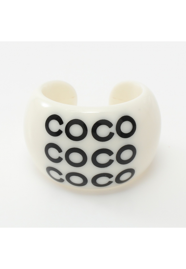 二奢 Pre-loved Chanel COCO ring ring white black 01P