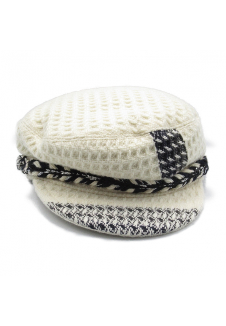 二奢 Pre-loved Chanel casquette hat wool white