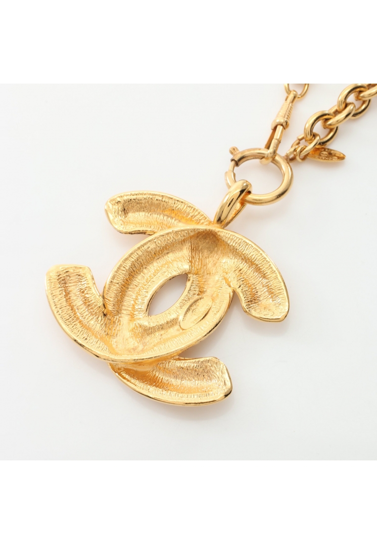 CHANEL 二奢 Pre-loved Chanel matelasse coco mark long necklace GP gold vintage