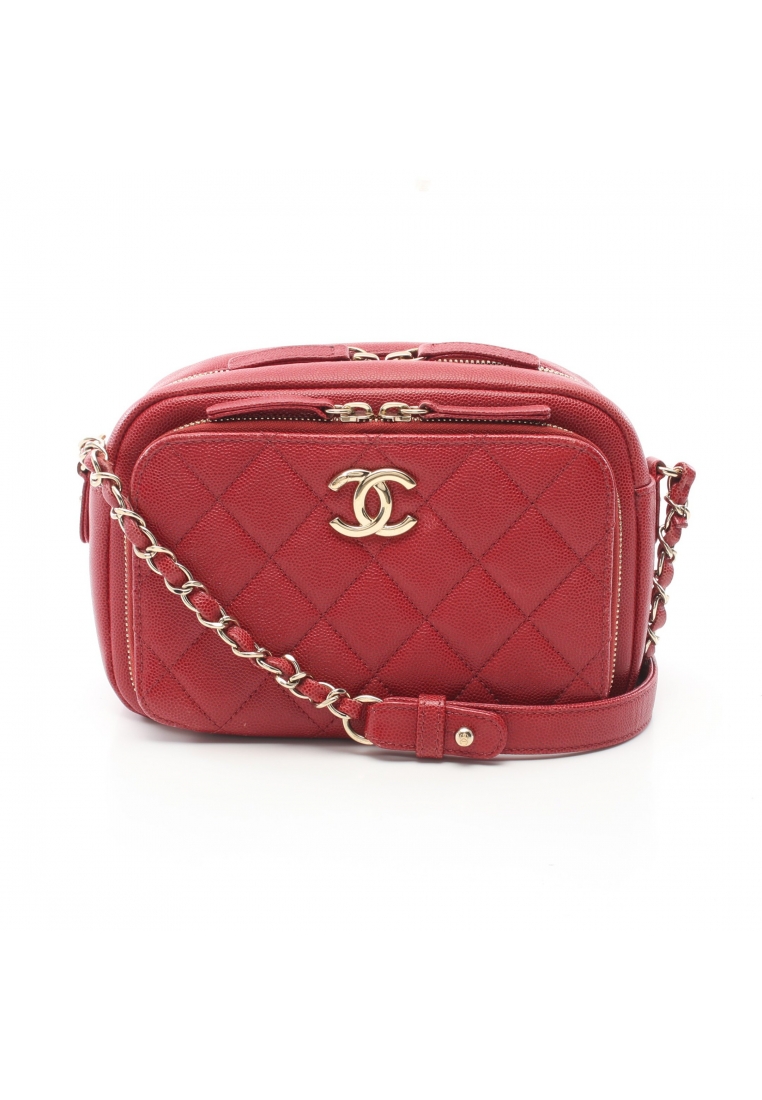 CHANEL 二奢 Pre-loved Chanel matelasse chain shoulder bag Caviar skin Red gold hardware