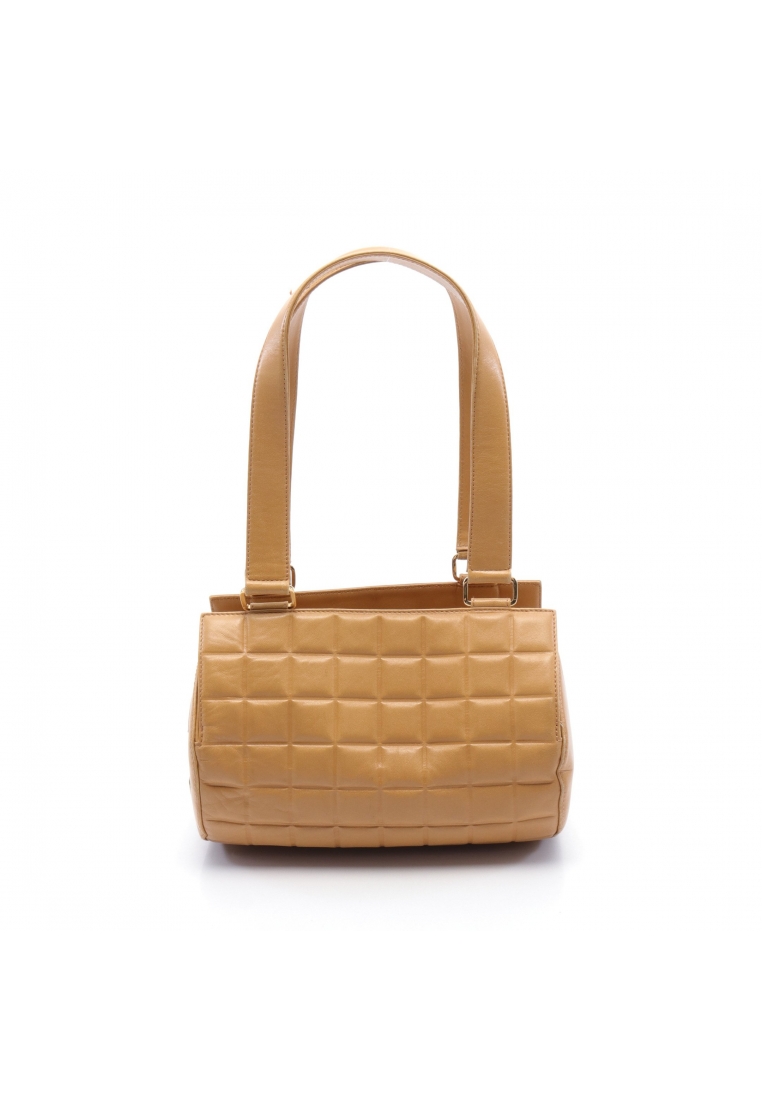 CHANEL 二奢 Pre-loved Chanel chocolate bar Handbag leather light brown gold hardware