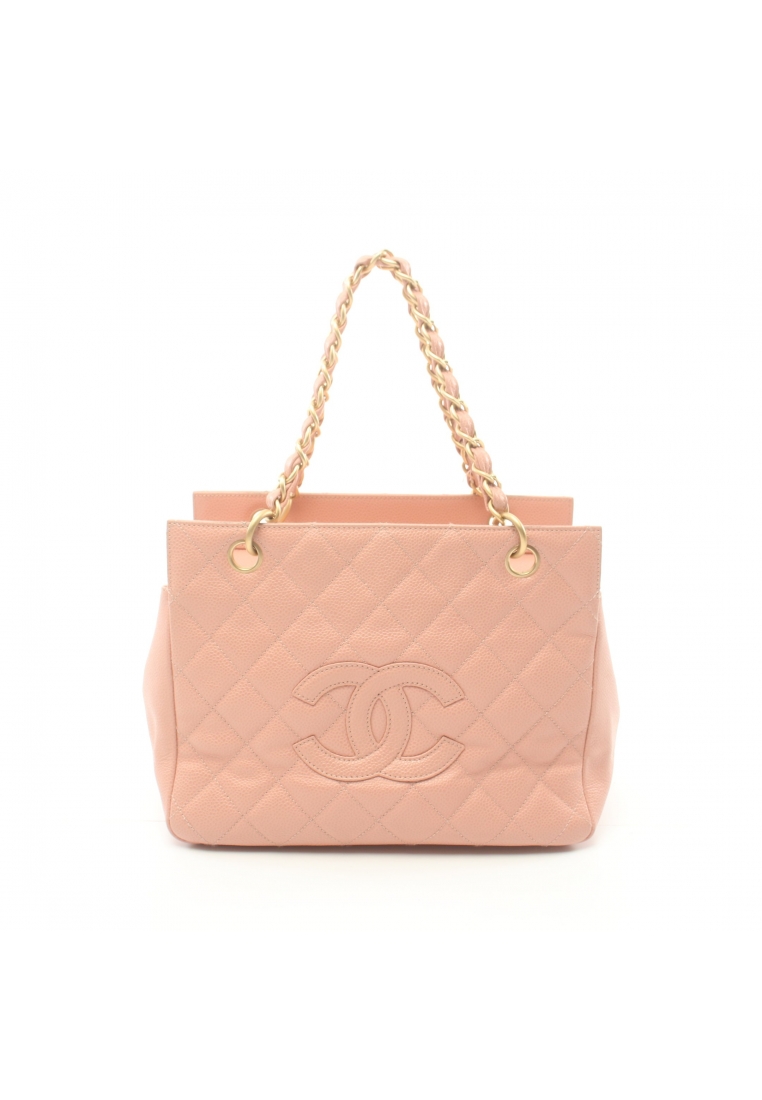 CHANEL 二奢 Pre-loved Chanel matelasse chain handbag Caviar skin pink gold hardware