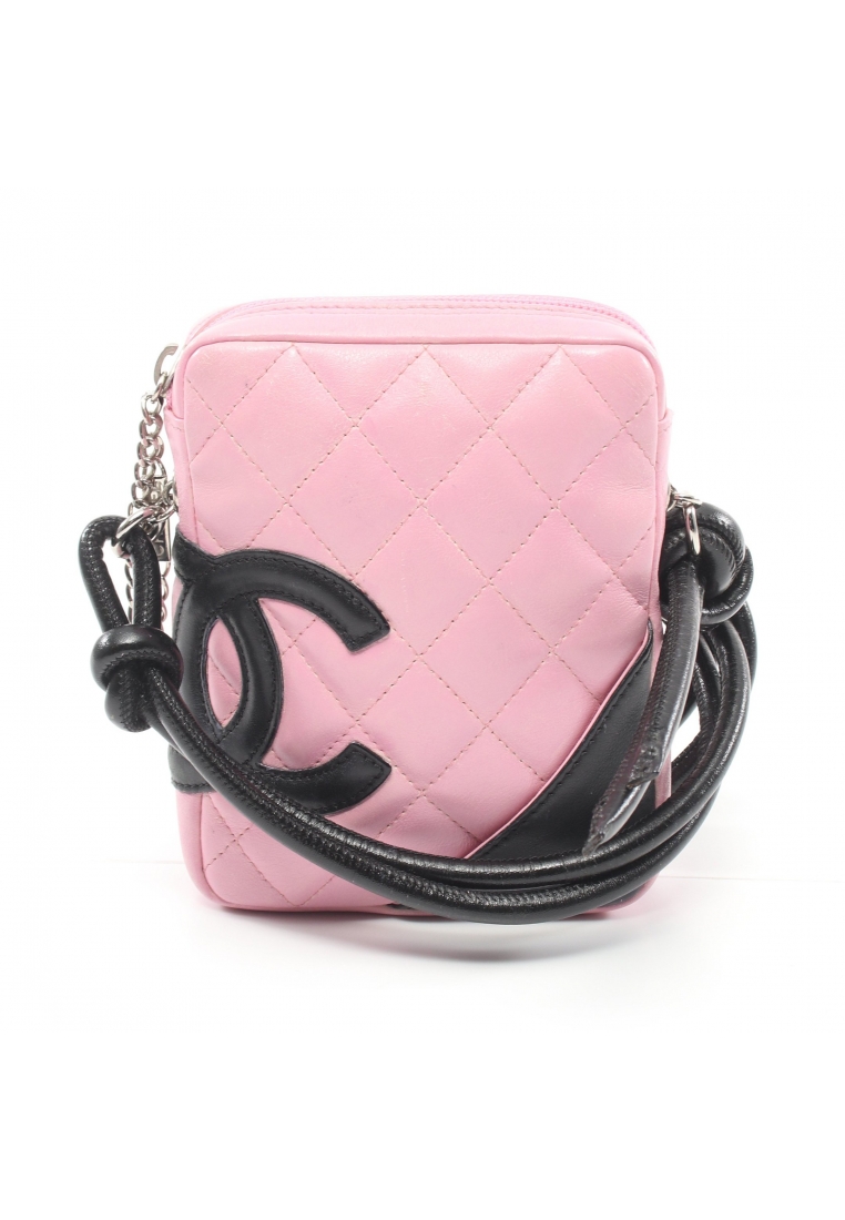 CHANEL 二奢 Pre-loved Chanel cambon line Small Shoulder bag leather Light pink black