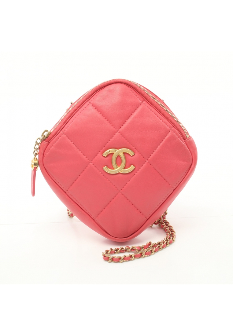 CHANEL 二奢 Pre-loved Chanel matelasse chain shoulder bag lambskin pink gold hardware