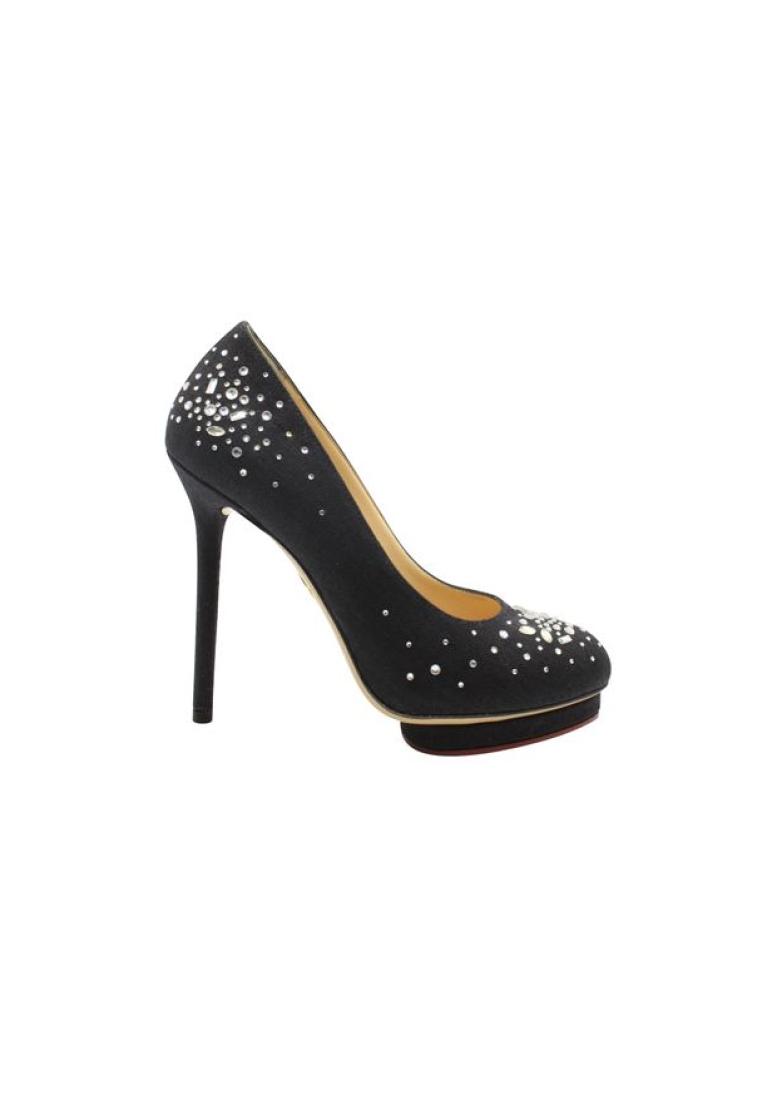 Charlotte Olympia Pre-Loved CHARLOTTE OLYMPIA Black Bejewelled Dotty Stilettos
