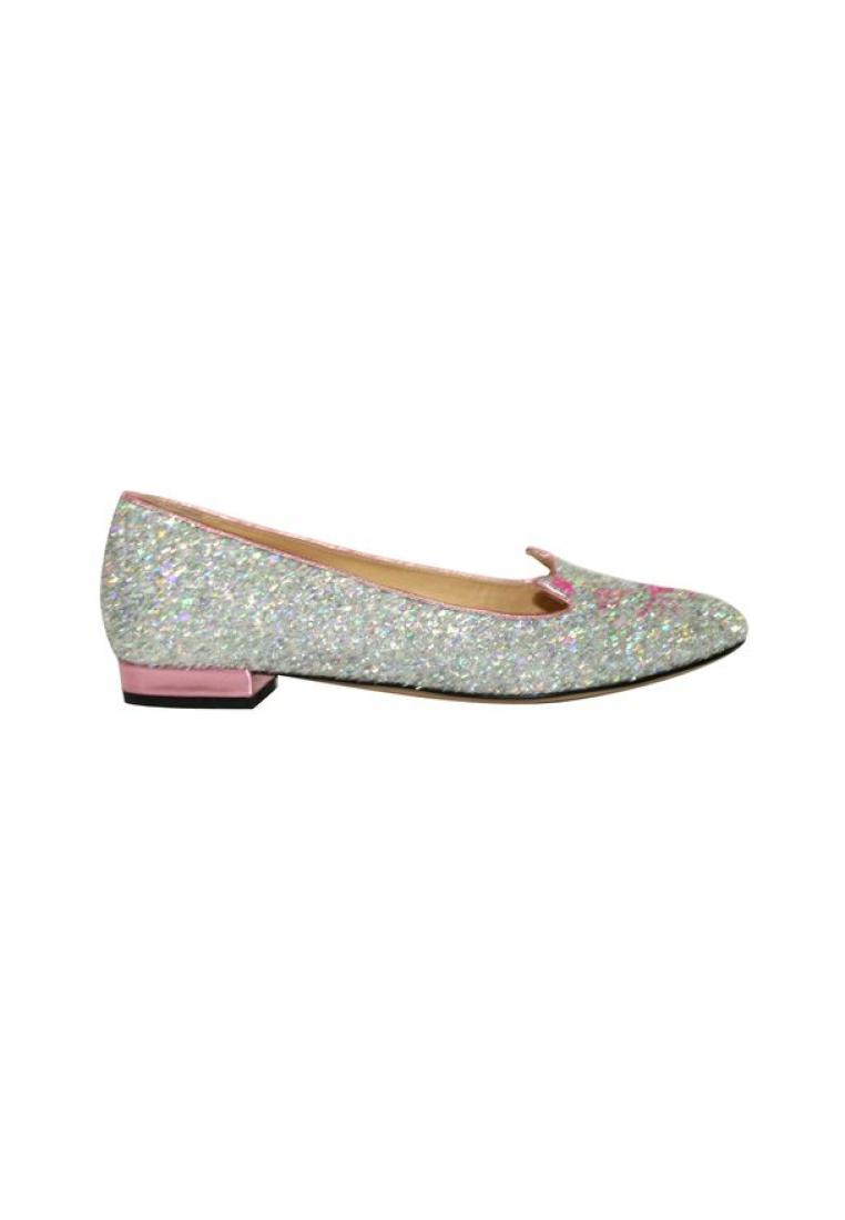 Charlotte Olympia Pre-Loved CHARLOTTE OLYMPIA Glitter Kitty Flats