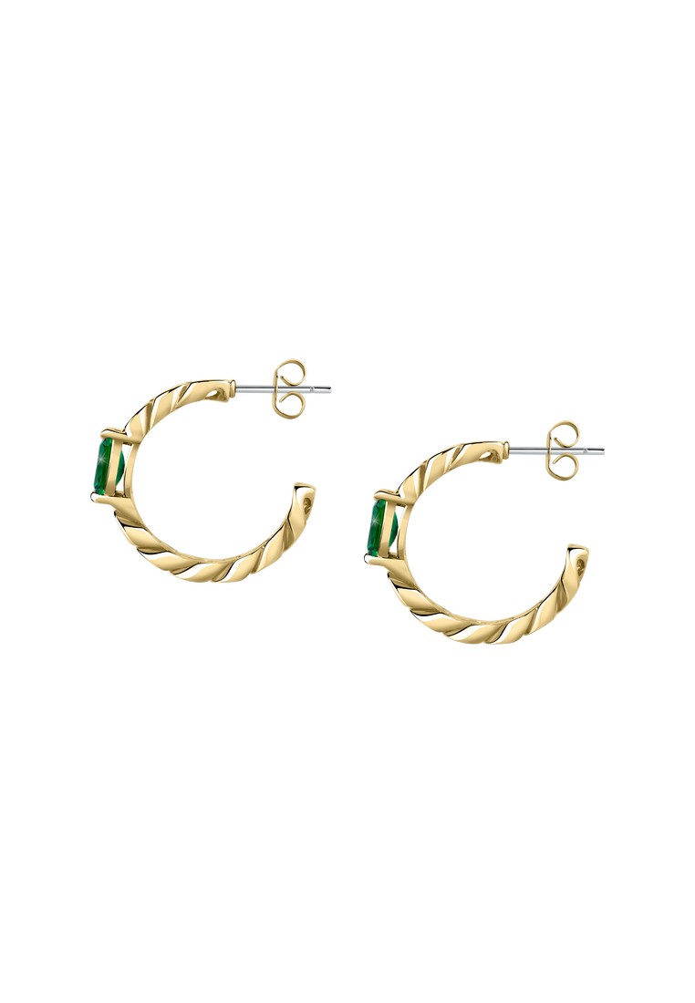 CHIARA FERRAGNI [Xmas Gift]Chiara Ferragni Chain系列 25 mm 女士綠鑽耳環 J19AUW34