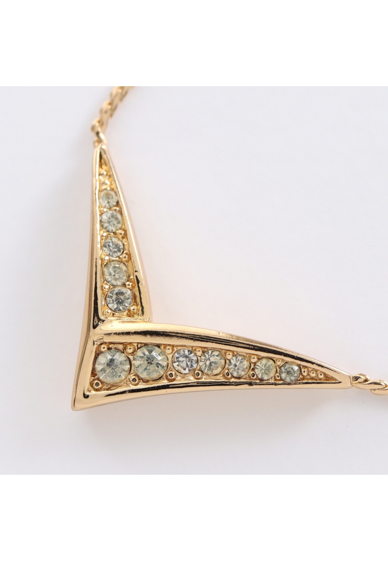 二奢 Pre-loved Christian Dior necklace GP Rhinestone gold clear