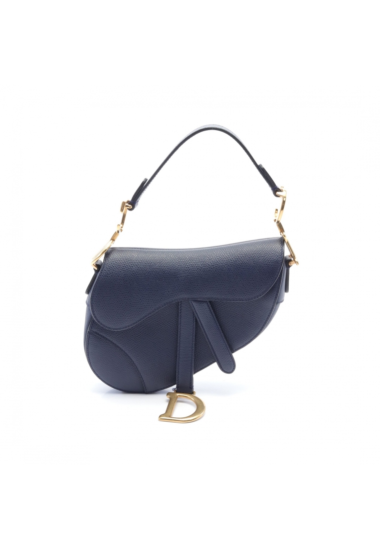 二奢 Pre-loved Christian Dior SADDLE saddle Handbag leather Navy