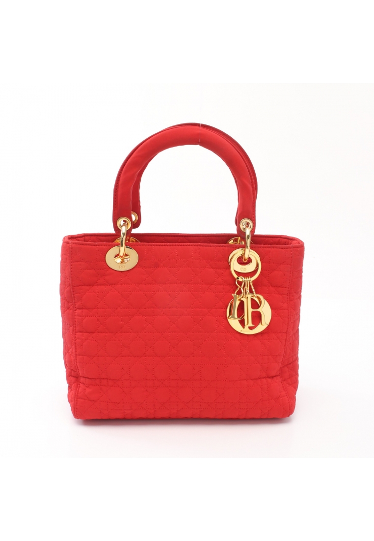 二奢 Pre-loved Christian Dior lady dior Canage Handbag Nylon Orange red